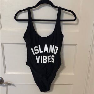 Black and White ‘Island Vibes’ One Piece Swimsuit